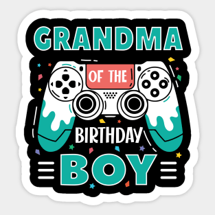 grandma Of The Birthday Boy Video Game B-day Gift For Boys Kids Sticker